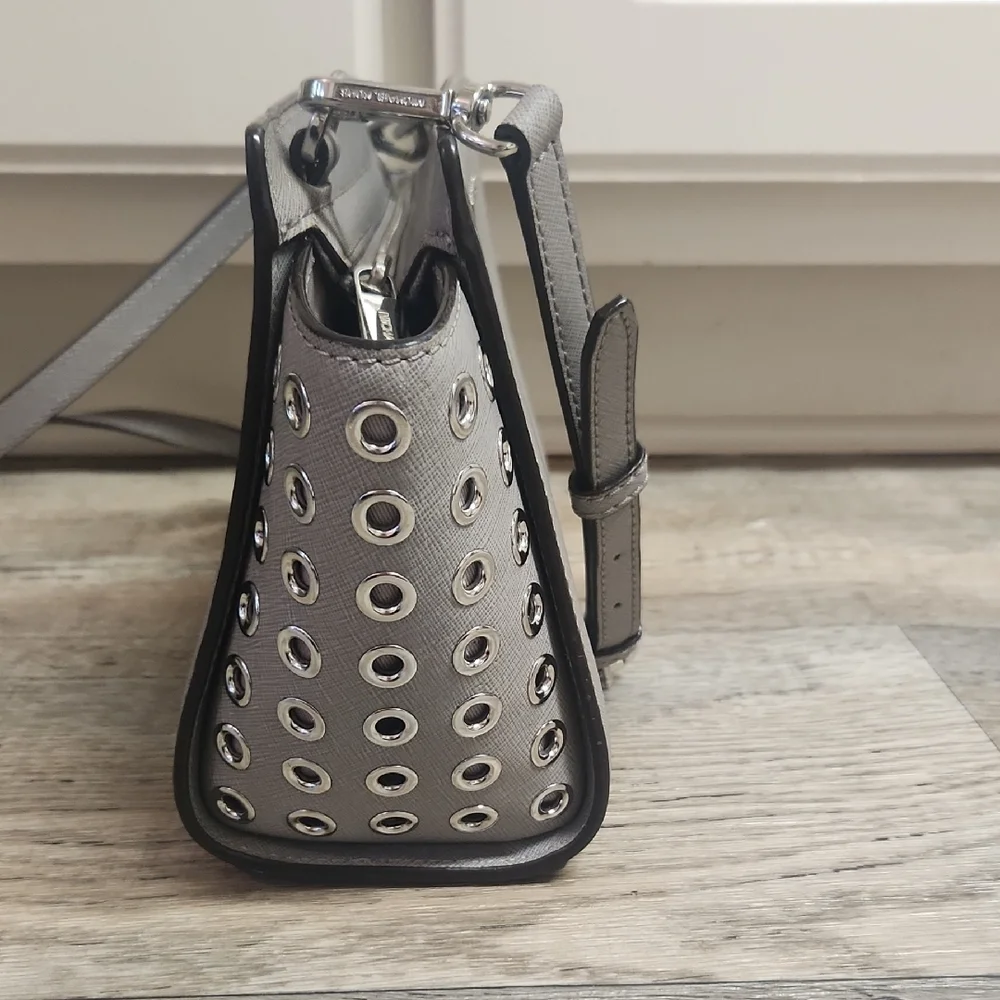 Michael Kors Silver Crossbody Bag with Studded Sides